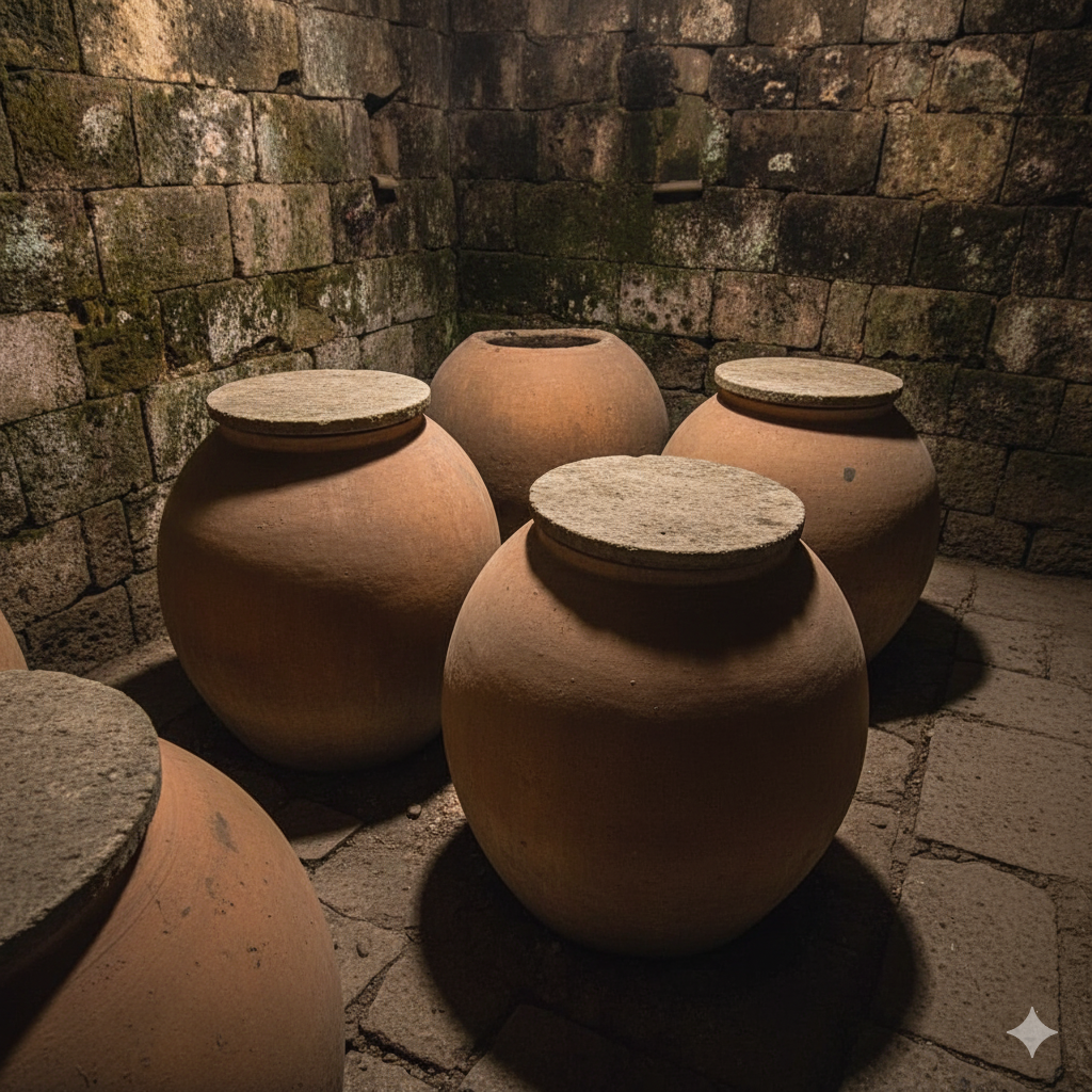 Traditional Georgian Qvevri Clay Vessels